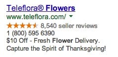 AdWords ad with a relevant benefit