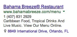 AdWords Ad with phone number and address