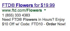 AdWords Ad with funky characters